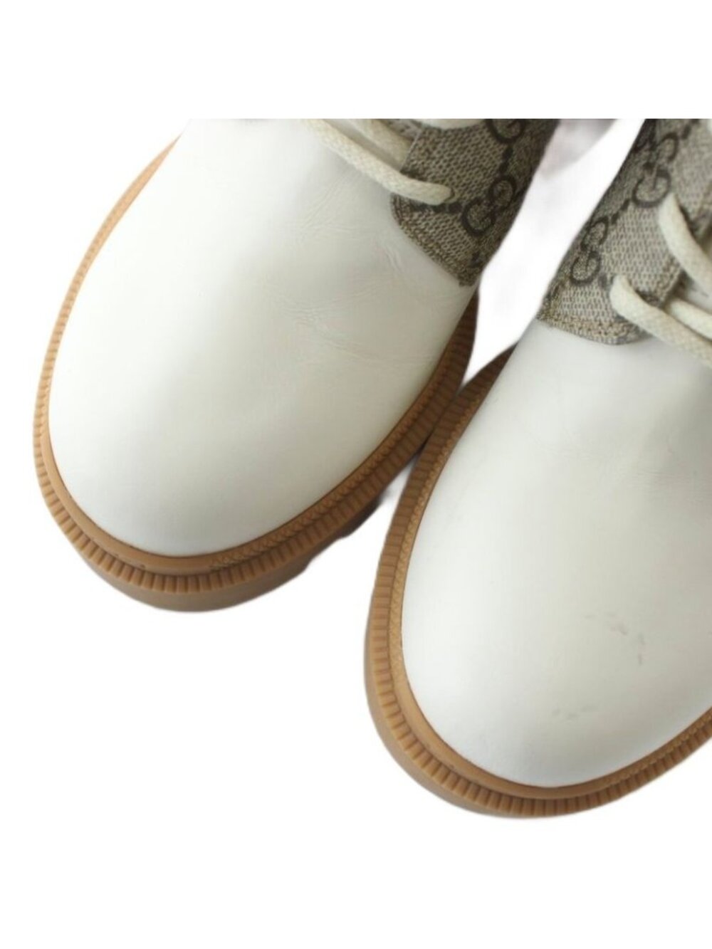 Gucci Ankle Boots GG Supreme Leather High Heel Lace Up 37 - Picture 3 of 9